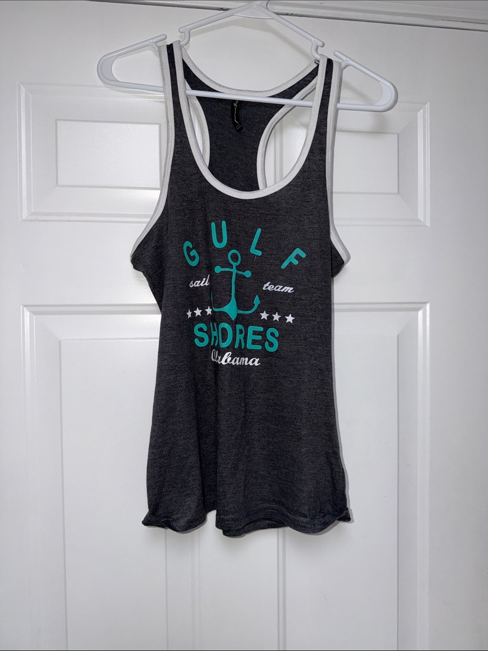 Gulf Shores Anchor Graphic Tank Top - Charcoal